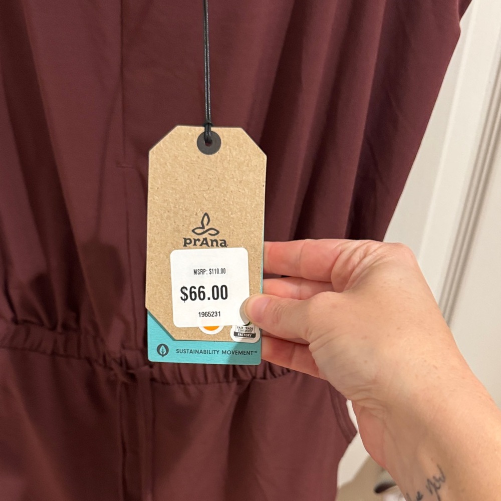 Prana Deep Red Jumpsuit - Picture 8 of 8
